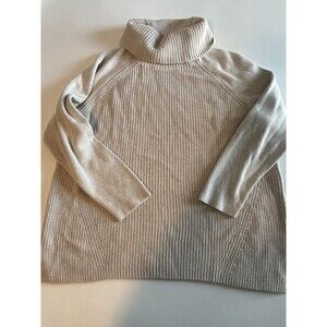 Lands End Beige/Cream Knit Turtleneck Longsleeve Pullover Sweater Size 20/22